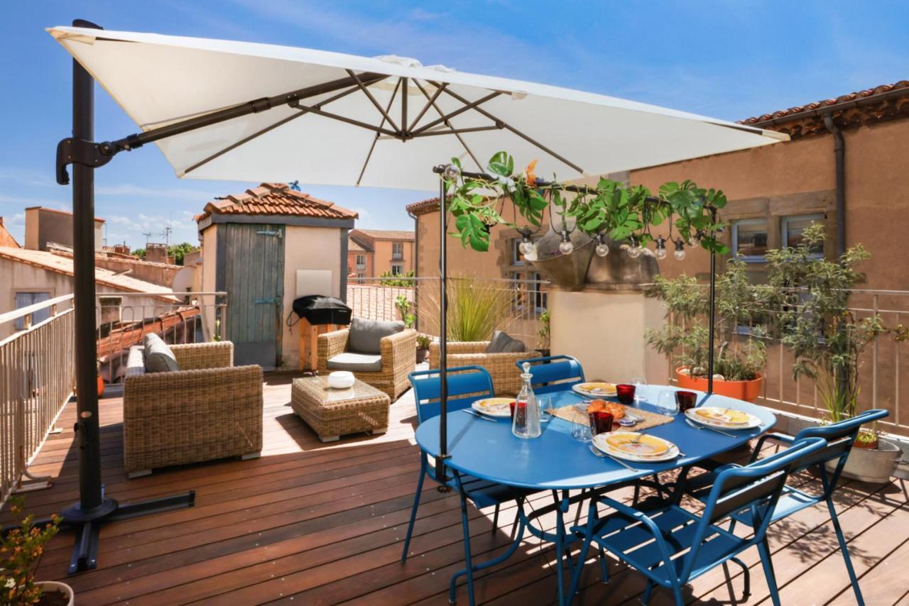 カルカソンヌLa Terrasse Tapaja Vue Conciergeriedamecarcasアパートメント エクステリア 写真